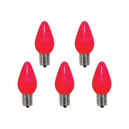 HOLIDAY BRIGHT LIGHTS Holiday Bright Lights 9760893 C7 Christmas Light Bulbs; Red; 1 in. - 25 Lights 9760893